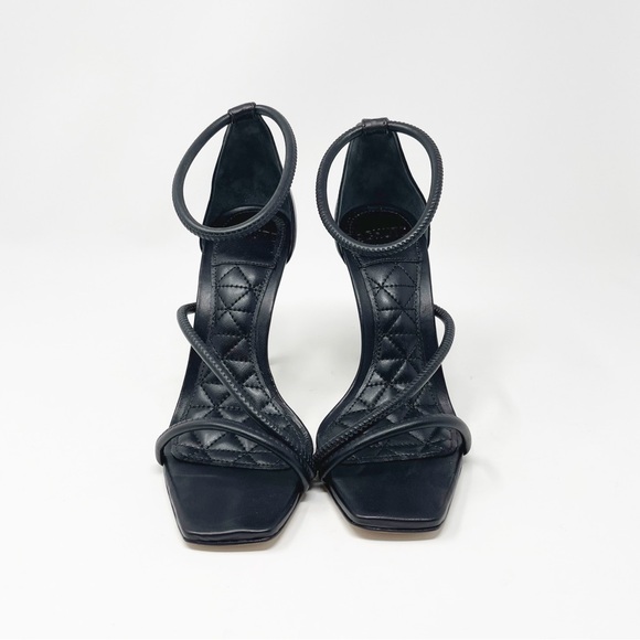 NWT SCHUTZ Gaiah Leather Strappy Heels Sandals Shoes Quilted Design Black Size 6 - Picture 12 of 15